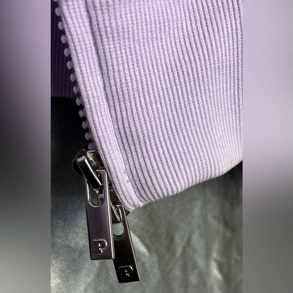 PINK Victoria's Secret NWTs Campus Fleece Pastel Lilac Zip-Up Hoodie Size L - Picture 3 of 7